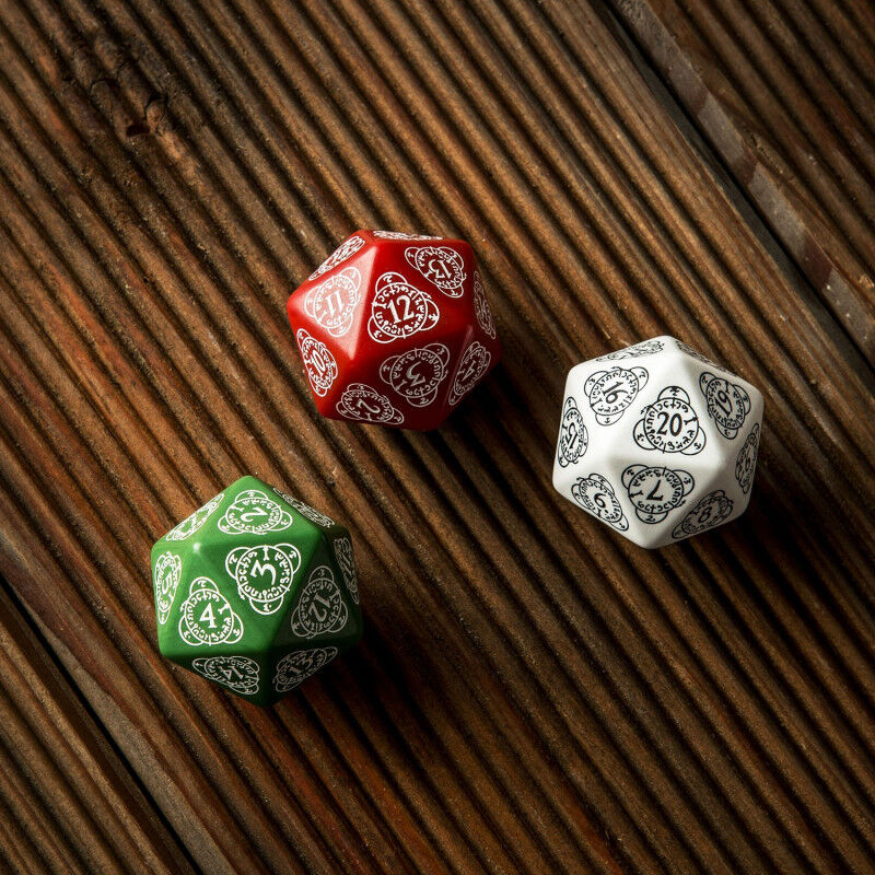 Q Workshop | Green & White | D20 Level Counter Die