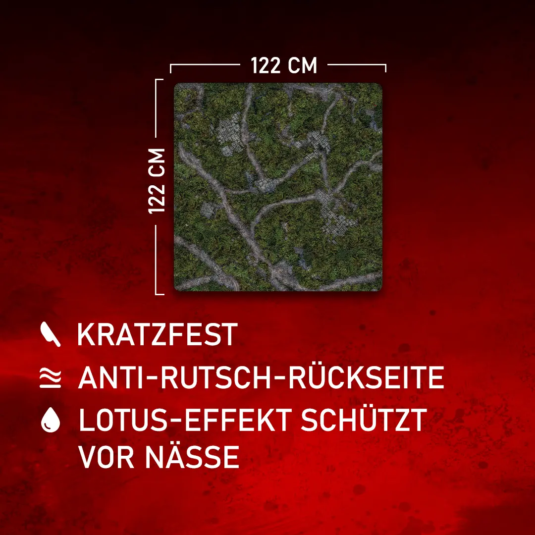 Kraken Wargames | Ancient Green | Tabletop Playmat (121x121cm)