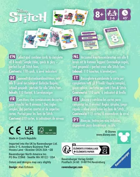 Ravensburger | Disney Stitch | Level 8® Kartenspiel