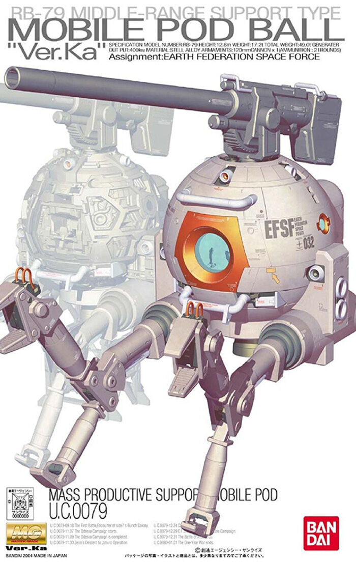 Bandai | MG RB-79 Mobile Pod Ball Ver.Ka | Mobile Suit Gundam (1/100)